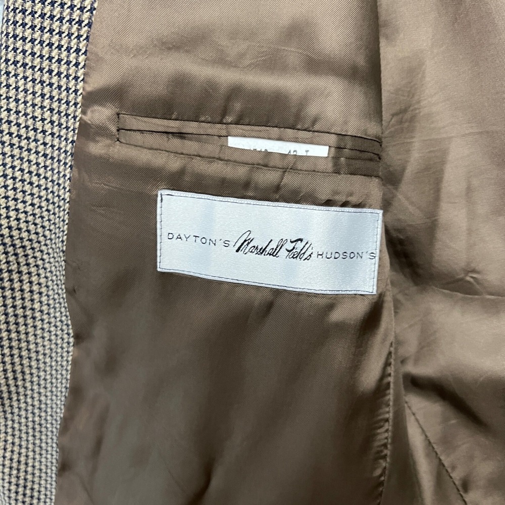 Chaps Ralph Lauren Blazer Mens 42R Brown Houndstooth Excellent Wool Sport Coat - Picture 6 of 15